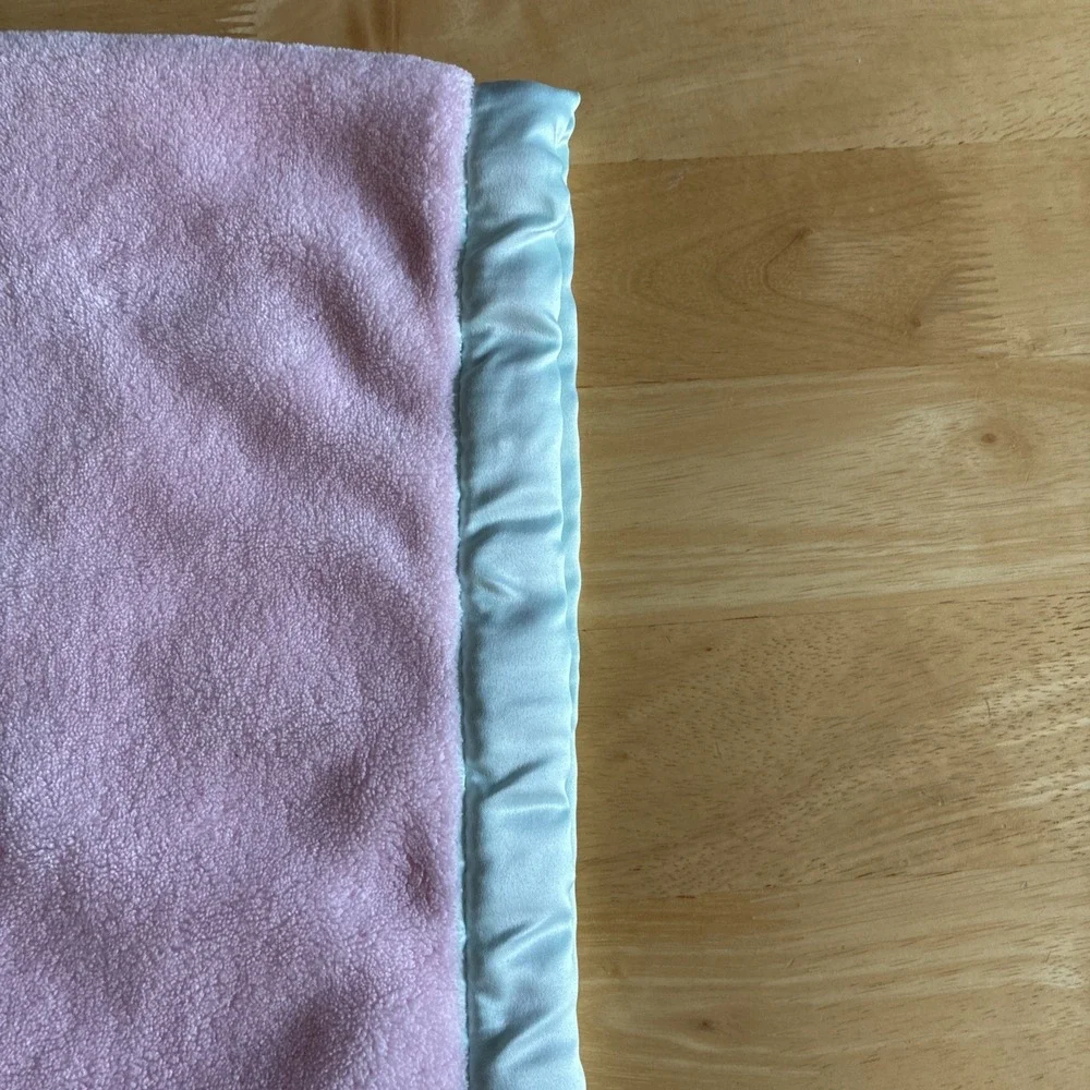 Just Born You Are Magical Pink Plush Unicorn Satin Trim Baby Blanket Lovey